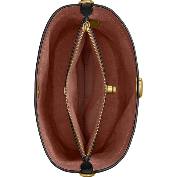 NEW Coach Willow Soft Polished Pebble Leather Bucket Bag in Black - Picture 5 of 16